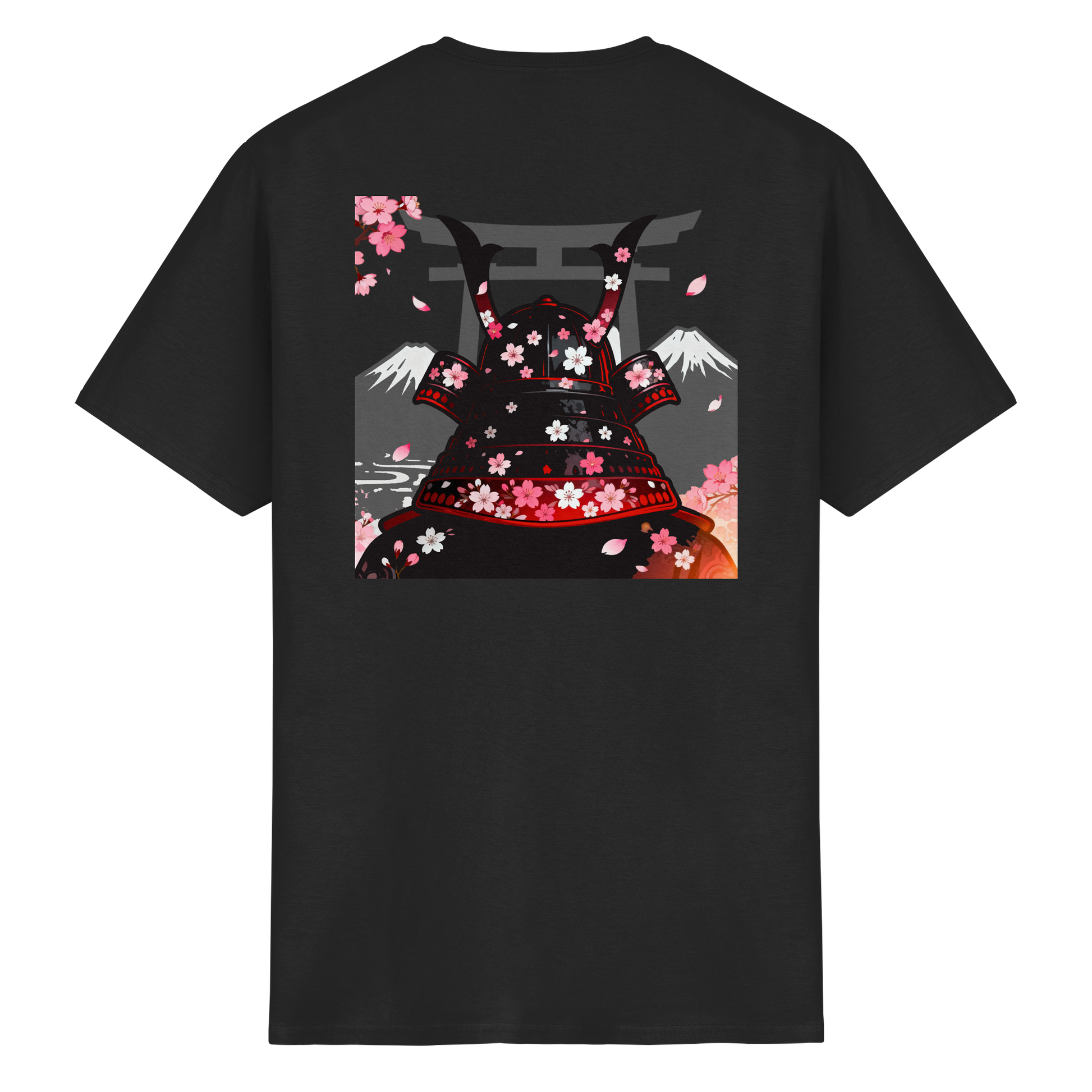 Schwarzes Sakura Samurai Japan T-Shirt