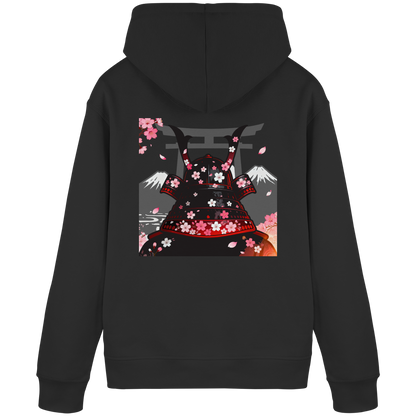 Schwarzer Sakura Samurai Hoodie