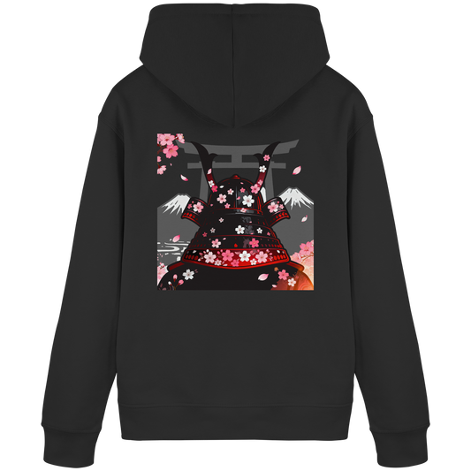 Schwarzer Sakura Samurai Hoodie
