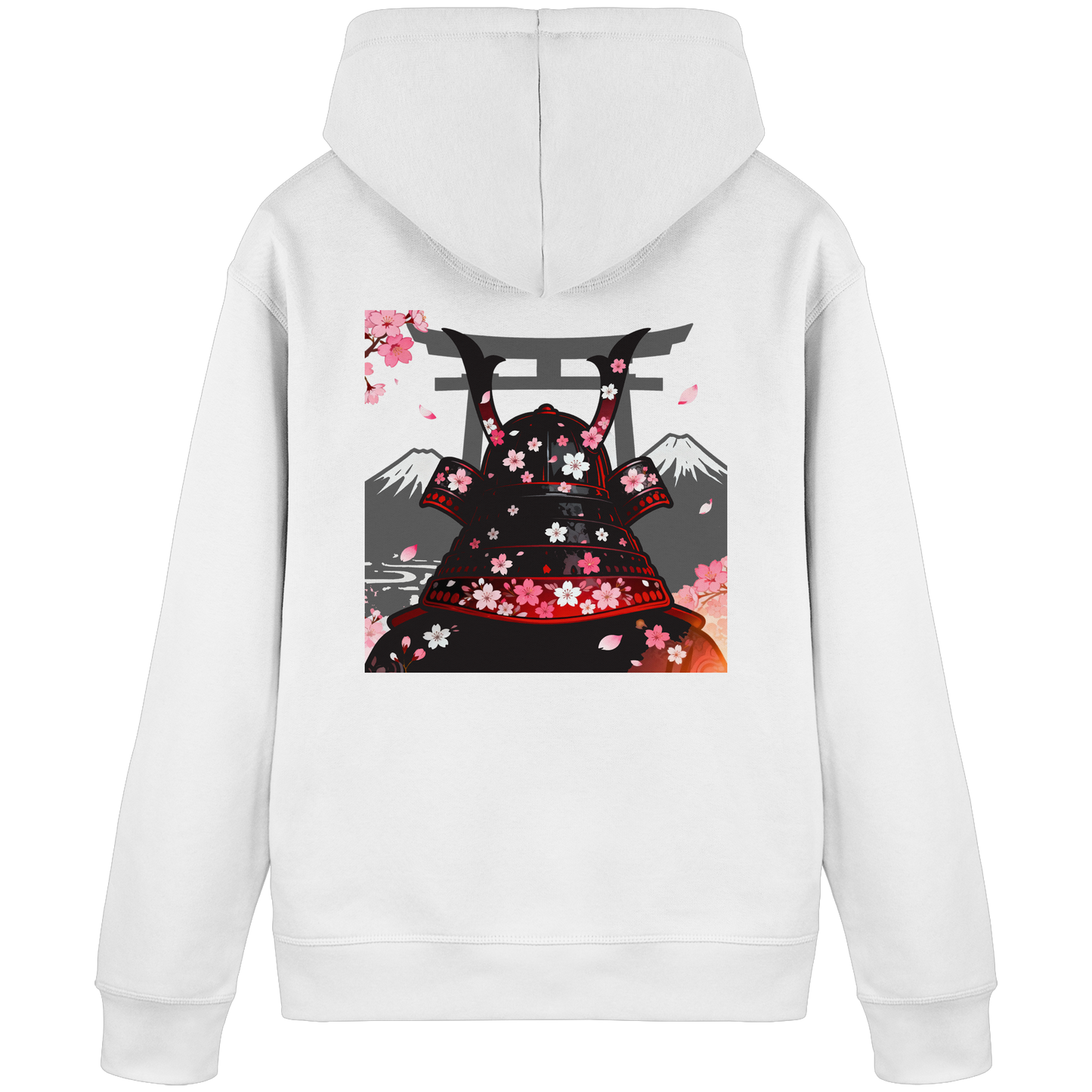 Weißer Sakura Samurai Hoodie